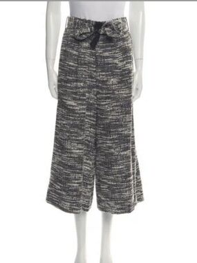 Apiece Apart Black & White Marled Wide-Leg Culotte Pants